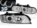 Paire de feux phares BMW serie 5 E39 95-03 Angel Eyes led 3D chrome