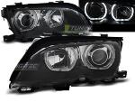 Paire de phares BMW serie 3 E46 Berline 01-05 angel eyes led noir