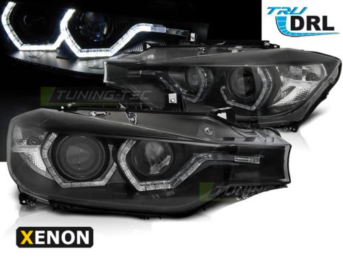 Paire de feux phares BMW F30/F31 11-15 Angel eyes Led Noir HID DRL