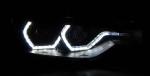 Paire de feux phares BMW serie 3 F30 / F31 LCI 15-18 angel eyes led DRL noir