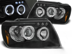 Paire de feux phares Jeep Grand Cherokee de 1999 a 2005 angel eyes noir