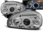 Paire de feux phares Opel Corsa B 93-00 angel eyes chrome