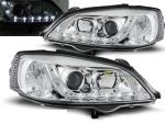 Paire de feux phares Opel Astra G 97-04 Daylight led chrome