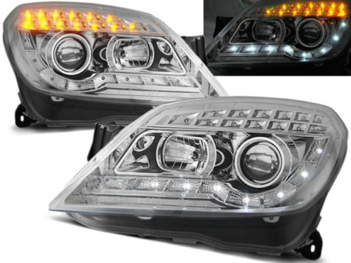 Paire de feux phares Opel Astra H 04-10 Daylight led chrome
