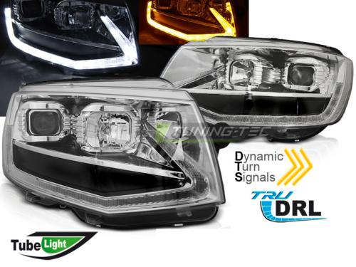 Paire de feux phares VW T6 15-19 LED DRL LTI Chrome