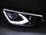 Paire de feux phares VW Golf 6 de 2008 a 2013 FULL LED DRL Noir