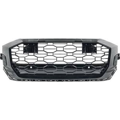 Grille Calandre avant en ABS Audi Q8 2018 a 2022 Look Sport Noir Brillant PDC