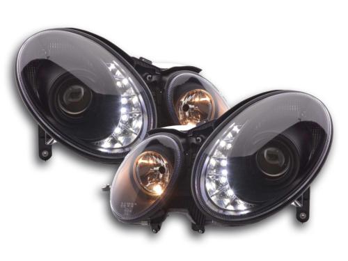 Paire de feux phares Daylight led Mercedes Classe E 211 de 02-06 Noir