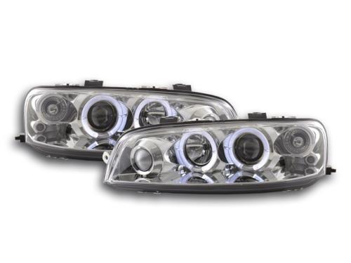 Paire de feux phares Angel Eyes Fiat Punto de 99-02 chrome