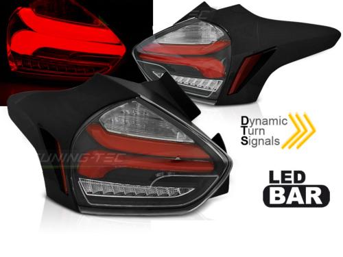 Paire feux arriere Ford Focus 3 15-18 FULL LED Noir Rouge