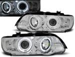 Paire de feux phares BMW X5 E53 99-03 angel eyes chrome