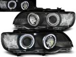 Paire de feux phares avant BMW X5 E53 99-03 angel eyes noir