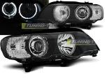 Paire de feux phares BMW X5 99-03 angel eyes led noir