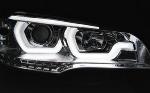 Paire feux phares BMW X5 E70 de 2007 a 2013 TubeLight DRL Chrome