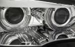 Paire feux phares BMW X5 E70 07-10 Xenon Angel Eyes Led DRL Chrome