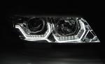 Paire de phares avant BMW E90/E91 05-08 Angel eyes 3D led chrome