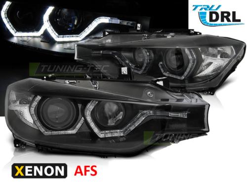 Paire de phares BMW F30/F31 11-15 Angel eyes Led Noir HID DRL AFS