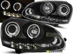 Paire de feux phares VW Golf 5 03-09 angel eyes led noir