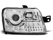 Paire de feux phares Fiat Panda 03-08 Daylight led chrome cligno led