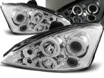 Paire de feux phares Ford Focus 01-04 angel eyes chrome