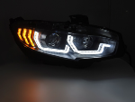 Paire de feux phares Honda Civic de 2016 a 2021 LED DRL Dyn Noir