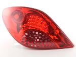 Paire feux arrire Peugeot 207 de 2006 a 2009 Rouge Led