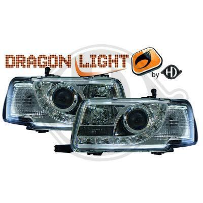 Paire de Phares Daylight Audi 80 1991 a 1994 Chrome Led