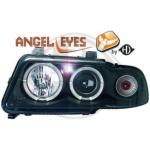 Paire Phares avant Angel Eyes Audi A4 B5 Berline 1994 a 1999 Noir