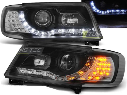 Paire de feux phares Audi 100 C4 90-94 Daylight Cligno LED noir