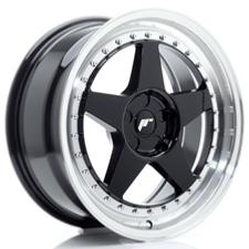 Jante JR Wheels JR6 18x8,5 ET20-40 - 5 trous sur mesures - Gloss black Machined Lip