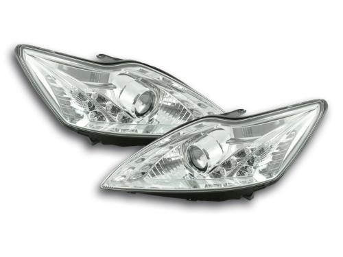 Paire de feux phares Design Led Ford Focus 2 C307 de 08-10 Chrome