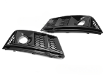Paire de grille antibrouillard Audi A4 B9 de 2015 a 2019 Noir Brillant