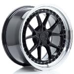 Jante JR Wheels JR39 18x9.5 ET15-35 Blank Glossy Black w/Machined Lip