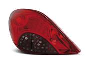 Paire de feux arriere Peugeot 207 06-09 LED rouge fume