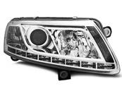 Paire de feux phares Audi A6 C6 04/08 Daylight DRL led Xenon chrome