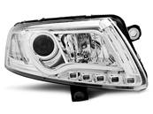 Paire de feux phares Audi A6 C6 de 2004 a 2008 chrome LTI DRL xenon