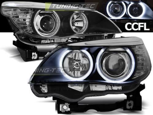 Paire de feux phares BMW serie 5 E60/ E61 03-07 angel eyes CCFL noir