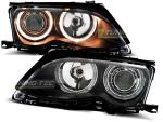 Paire de phares BMW serie 3 E46 Berline 01-05 angel eyes noir