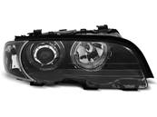 Paire de phares BMW serie 3 E46 Coupe Cabriolet de 1999 a 03/2003 angel eyes led noir