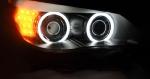 Paire de feux phares BMW serie 5 E60 / E61 03-07 angel eyes CCFL noir led