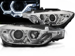 Paire de phares BMW F30/F31 11-15 Angel eyes Led Chrome HID DRL