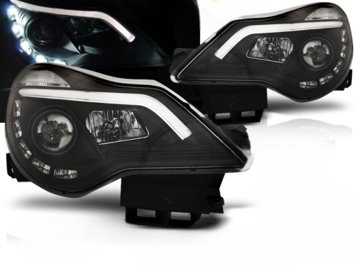 Paire de feux phares Opel Corsa D de 2011 a 2014 LED DRL LTI noir