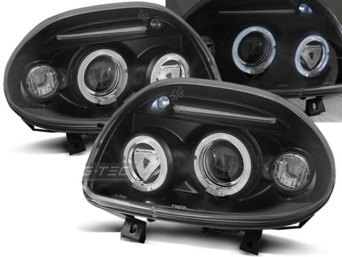 Paire de feux phares Renault Clio 2 98-01 angel eyes noir