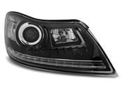 Paire de feux phares Skoda Octavia de 2009 a 2012 Daylight led DRL noir