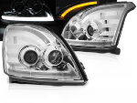 Paire feux phares Toyota Land Cruiser 120 de 2003 a 2009 TubeLight Led Chrome