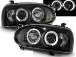 Paire de feux phares VW Golf 3 91-97 angel eyes noir