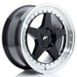 Jante JR Wheels JR6 17x8 ET20-35 - 5 trous sur mesures - Gloss black Machined lip