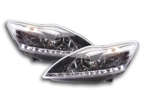 Paire de feux phares Daylight Led Ford Focus 3 08-10 Chrome