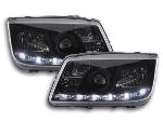 Paire de feux phares Daylight led DRL VW Bora de 1998 a 2005 Noir