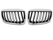 Paire de grilles de calandre BMW X5 E53 de 2004 a 2006 Chrome